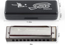 SWAN Blues Harmonica C Key for Kids& Adults, 10 Hole 20 Tone Diatonic Harmonica Key of C Blues Harp for Beginners& Students, Mouth Organ in Stainless Steel Gunmetal Black, SW1020-7C by TinyTreasures Baby Boutique