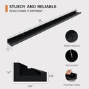 Fun Memories Picture Ledge Shelf, 48 Inch Floating Shelves Set of 2, Large Nursery Book Shelves for Toys Storage, Kids Bookshelf Wall Mounted for Wall Decor Books Photo Frames, Black by TinyTreasures Baby Boutique