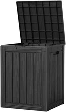28 Gallon Double-Wall Resin Deck Box - Lockable Waterproof Outdoor Storage Box, 151lbs Capacity & Doubles as Seating for Patio Furniture - Garden Tools, Pool Accessories (Black) by CozyNest Decor
