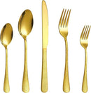 20 Pcs Gold Silverware Set for 4 with Hammered Design, Food Grade Stainless Steel Flatware Set, Eating Utensils Sets Include Fork/Knife/Spoon, Cutlery Set, Dishwasher Safe by CozyNest Decor