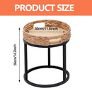 Nesting Coffee Table, Small Round Stacking Side Table with Metal Frame, Modern End Table for Living Room Bedroom Office Balcony (Rattan, 1) by CozyNest Decor
