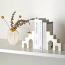Natural Marble Book Ends for Shelves, Decorative Bookends for Heavy Books, CastleGuard Bookend Book Holder Stopper for Home Office Desk Bookshelf Decoration, Set of 2 (Oriental Calacatta) by CozyNest Decor