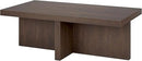 Henn&Hart 44" Rectangular Wood Pedestal Low-Profile Coffee Table for Living Room, Family Room, or Office, Alder Brown by CozyNest Decor