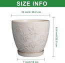 Pots for Plants 10 Inch - Ceramic Planter Large Plant Pot for Indoor Plants Outdoor Round Flower Pot with Drainage Hole and Saucer Home Garden Decor White by GreenHaven Gardens