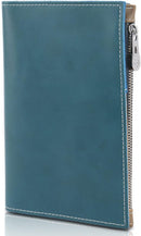 Genuine Leather Travel Passport Wallet, Slim RFID Blocking Holder for Secure Travel and Document Organization (Blue) by TinyTreasures Baby Boutique