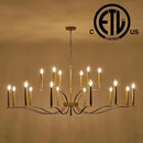 18 Light Gold Living Room Chandelier High Ceiling Foyer Candle Chandelier Large Modern Brass 59in Metal Chandeliers Hanging Light for Master Bedroom Dining Room Light Fixture Over Table by CozyNest Decor