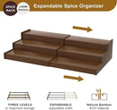 Spice Rack Organizer for Cabinet 2Pack, 3 Tier Expandable Bamboo Spice Storage, Great for Kitchen Cabinet, Cupboard,Pantry and More(Brown) by CozyNest Decor