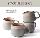 Ceramic Coffee Mugs Set of 4, 12 oz Stoneware Coffee Cups with Comfortable Handle for Latte, Tea, Cappuccino, Cocoa -Microwave and Dishwasher Safe - Modern Unique Aesthetic - Reactive Glaze by CozyNest Decor