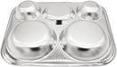 Korean Stainless Steel Divided Plates, Food Grade 304 Tray Large Size for Adults, Teens, Picky Eaters, Campers, BPA Free, Diet Portion Control, Serving Platter, Dinner Snack, Set of 2 by TinyTreasures Baby Boutique