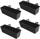 Railing Planter for Outdoor Plants 16 Inch Metal Rectangular Window Boxes with Adjustable Brackets and Drainage Hanging Flower Pots for Balcony Deck Railings Apartment Patio Decor Black(4PCS) by GreenHaven Gardens