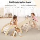 Pikler Triangle Set with Cushion, 8-in-1 Toddler Climbing Toys Indoor, Wooden Montessori Climbing Set with Arch Ramp,Ladder&Tent Cloth, Baby Indoor Climber Jungle Gyms for Toddlers Toy, Natural by TinyTreasures Baby Boutique