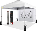 CROWN SHADES 10x10 Pop Up Canopy Tent with Game Netting - Beach Tent with One Push Setup - Outdoor Sun Shade for Events, Parties, Camping with STO-N-Go Cover Bag, Silver Coated Top, White by GreenHaven Gardens