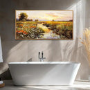 PHAOHUAXM Large Wall Art For Living Room Canvas Wall Decor For Bedroom Watercolour Painting Office Decoration Countryside Sunrise Scenery Wall Picture Ready To Hang Home Decor Wood Framed 20x40 In by CozyNest Decor
