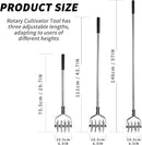 Rotary Cultivator Tool, Adjustable Garden Hand Tiller Cultivator, Long Handle Rotary Cultivator, Aerate, Weed, Plant, Garden Cultivator for Soil Mixing or Reseeding Grass by GreenHaven Gardens