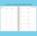 Daily Planner Undated - A5 To Do List Notebook Hourly Schedules, Spiral Appointment Planner for Women and Men, PVC Hardcover, Inner Pocket, Elastic Closure, 5.8" x 8.3", Blue Watercolor by TinyTreasures Baby Boutique