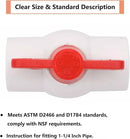 2Pcs 1-1/4" PVC Ball Valve Water Pipe Shut-off Valve Socket with Red T-Handle for Cold Water Supply lines, Irrigation Pipe fitting System(Socket x Socket), Schedule 40 by GreenHaven Gardens