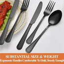 40 Pcs Black Silverware Set for 8 with Simple Striped Handle Design, Food Grade Stainless Steel Flatware Set, Eating Utensils Sets Include Fork/Knife/Spoon, Cutlery Set, Dishwasher Safe by CozyNest Decor