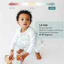 Tealbee Dreamsuit: Toddler Sleep Sack with Feet 12-18 months, 18-24 months - 1.5 TOG Winter Baby Wearable Blanket for Walkers - Rayon made from Bamboo, Organic Cotton Sleep Bag - Minty Stripes by TinyTreasures Baby Boutique