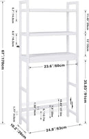 SMIBUY Bathroom Storage Shelf, Bamboo Over-The-Toilet Organizer Rack, Freestanding Toilet Space Saver with 3-Tier Adjustable Shelves (White) by CozyNest Decor