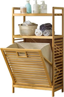 Laundry Hamper with 2-Tier Shelves & Tilt Out Basket, Laundry Baskets Organizer Hampers Bathroom Storage Shelf for Laundry Room, Bathroom, Nursery, Bedroom, Guest Room, Closet (2 Tier - Large) by CozyNest Decor