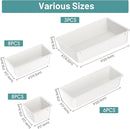 WOWBOX 25 PCS Plastic Drawer Organizer Set, 4 Sizes Desk Drawer Divider Organizers and Storage Bins for Makeup, Jewelry, Gadgets for Kitchen, Bedroom, Bathroom, Office, White by TinyTreasures Baby Boutique