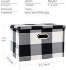 PRANDOM Large Collapsible Storage Bins with Lids [3-Pack] Fabric Foldable Storage Boxes Organizer Containers Baskets Cube with Cover for Home Bedroom Closet Office Black and White (17.7x11.8x11.8) by TinyTreasures Baby Boutique