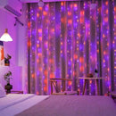 JMEXSUSS 300LED Orange and Purple Halloween Curtain Lights with Remote, 9.8x9.8ft Window Twinkle Hanging String Lights Plug in, Halloween Lights for Bedroom Wall Party Backdrop Indoor Outdoor Decor by CozyNest Decor