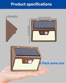 Peasur Solar Lights Outdoor Motion Sensor [6 Pack/140LED/Brown], Ultra-Bright 3 Mode Fence Security Light Waterproof, Solar Wall Lighting for Patio Yard Step House Outside by GreenHaven Gardens