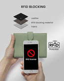 RFID Slim Passport Holder for Women, Compact Leather Passport Wallet with Card Holders SIM Slots,Zippered Coins Pocket and Cash Compartment Travel Passport Cover Case, Light Green by TinyTreasures Baby Boutique