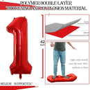 GOER Number 18 Balloons for 18th Birthday Sweet 18 Party Decorations,42 Inch Jumbo Foil Helium 81 Balloons for 81st Birthday Party Decoration (Red) by TinyTreasures Baby Boutique
