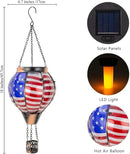 2PCS Flag Solar Hot Air Balloon Lantern with Flame Flickering Light,Glass Hot Air Balloon Solar Lanterns Outdoor Waterproof,Hanging Outdoor Light for Patio Yard Garden Birthday Gifts for Women by GreenHaven Gardens