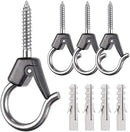 BeneLabel 4Pcs Wall Mount Ceiling Plant Hanger Hooks, Outdoor Hanging Brackets for Hanging Plant Light Outdoor Wire Fairy Lights Wind Chimes Bird Feeders, Safety Buckle Design, 4 1/4" by GreenHaven Gardens