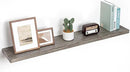 Fun Memories Floating Shelves for Wall, 48"x9.3" Rustic Solid Elm Wood Shelves, Heavy-Duty Wall Mounted Shelves with Invisible Brackets for Living Room, Bedroom, Kitchen, Grey Finish by CozyNest Decor