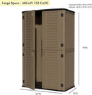 ZZM Large 67 Cu.ft Waterproof Storage Shed, Outdoor Storage Cabinet，Durable Resin Storage for Patio Furniture, Garden Tools, Pool Accessories, Mower Storage (Coffee) by GreenHaven Gardens
