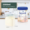 Baby Milk Powder Container - 2300ml Air Tight Formula Dispenser with Spoon and Scraper, BPA-Free, Clear, 28OZ, 1.76LB, 800g by TinyTreasures Baby Boutique