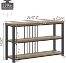 FOLUBAN Modern Sofa Table for Entryway, 3 Tier Narrow Console Table for Living Room Hallway Behind Couch, Rustic Oak by CozyNest Decor
