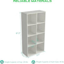 8-Cube Storage Shelf Bookcase - Wooden 4-Tier Floor Standing Open Bookshelf, Modern TV Stand up to 55 Inchs for Home and Office, Warm White by CozyNest Decor