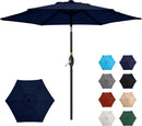Aok Garden 7.5 ft Patio Umbrella Outdoor Market Umbrella Tilt Button and Crank 6 Ribs for Deck Lawn Pool& Backyard by GreenHaven Gardens