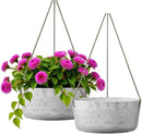 10.7 Inch Hanging Planter for Outdoor Indoor Plants，2 Pack Hanging Flower Pots with Drain Holes for Garden Home Decor Use (Marble) by GreenHaven Gardens