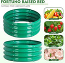 FORTUNO 2 Pcs 2 Ft Round Raised Garden Bed Box Galvanized Metal Outdoor High Flower Bed Steel Patio Ground Planter for Planting Vegetables and Herbs, Green by GreenHaven Gardens