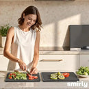 SMIRLY Plastic Cutting Board Set 3 Pieces, Non-Slip Dishwasher Safe Chopping Boards for Kitchen, Dark Grey by CozyNest Decor