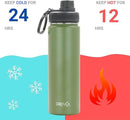 Drinco Stainless Steel Water Bottle Spout Lid Vacuum Insulated Double Wall Water Bottle Wide Mouth (40oz 32oz 22oz 18oz 14oz) Leak Proof Keeps Cold or Hot (22 oz, 22oz Forest) by CozyNest Decor