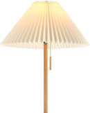 GLOBE Electric 61000053 62" Floor Lamp, Wood-Toned Finish, Pleated Fabric Shade, Pull Chain Switch, Reading Light, E26 Base, Modern Classic Lighting for Living Rooms and Bedrooms by CozyNest Decor