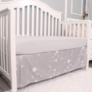 Belsden 3 Piece Crib Bedding Set for Baby Boys Girls, Classic Nursery Bedding Essential Including Comforter, Crib Sheet and Crib Skirt, Ultra Soft Cozy, Star Light Grey by TinyTreasures Baby Boutique