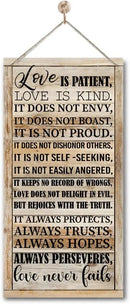 1 Corinthians 13:4-8 Inspirational Hanging Wood Decor Sign, Printed Wood Sign, Love is Patient, Love is Kind Quote, Hanging Bible Verses Woods Wall Signs, Rustic Home Decor Signs, Christian Gift E1 by CozyNest Decor
