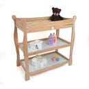 Badger Basket Sleigh Style Baby Changing Table - Nursery Diaper Station with Safety Rails, Foam Pad, and Two Storage Shelves - Nursery Organizer - Black by TinyTreasures Baby Boutique