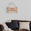 SENJIAN Rustic Family Quote Wood Decor Sign, Home is Where My Boys are Printed Wood Sign Wall Art, Hanging Door Sign, Decorative Wood Sign Home Decor 6" x 12" by CozyNest Decor