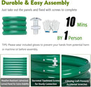 FORTUNO 2 Pcs 2 Ft Round Raised Garden Bed Box Galvanized Metal Outdoor High Flower Bed Steel Patio Ground Planter for Planting Vegetables and Herbs, Green by GreenHaven Gardens