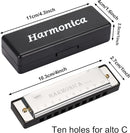 UPINS Harmonica, 4PCS Key of C 10 Hole 10 Tones Titanium Color Harmonica with Case for Beginner (Silvery) by TinyTreasures Baby Boutique