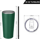 VEGOND 20oz Tumbler Stainless Steel Tumbler with Lid And Straw Vacuum Insulated Double Wall Travel Coffee Mug(dark green package 1) by TinyTreasures Baby Boutique